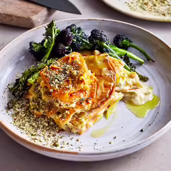 Vegan Sweet Potato and Chili Dauphinoise With Spicy Pumpkin Seasoning 