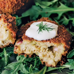 Crispy Vegan Crabless Cakes With Horseradish-Dill Aioli