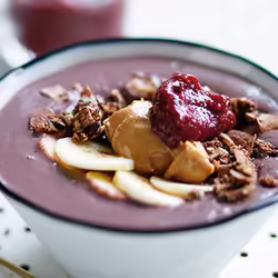 Vegan Superfood PB+J AÃ§aÃ­ Bowl With Berry-Chia Jam