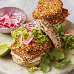 Vegan Grillable Katsu Burgers With Wasabi Mayo
