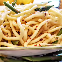 Lemon Chili Bucatini With Asparagus