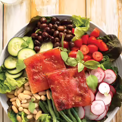 Vegan Seared Watermelon NiÃ§oise Salad