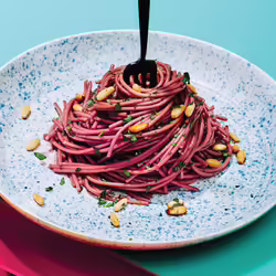 Lemony Drunken Vegan Chickpea Spaghetti