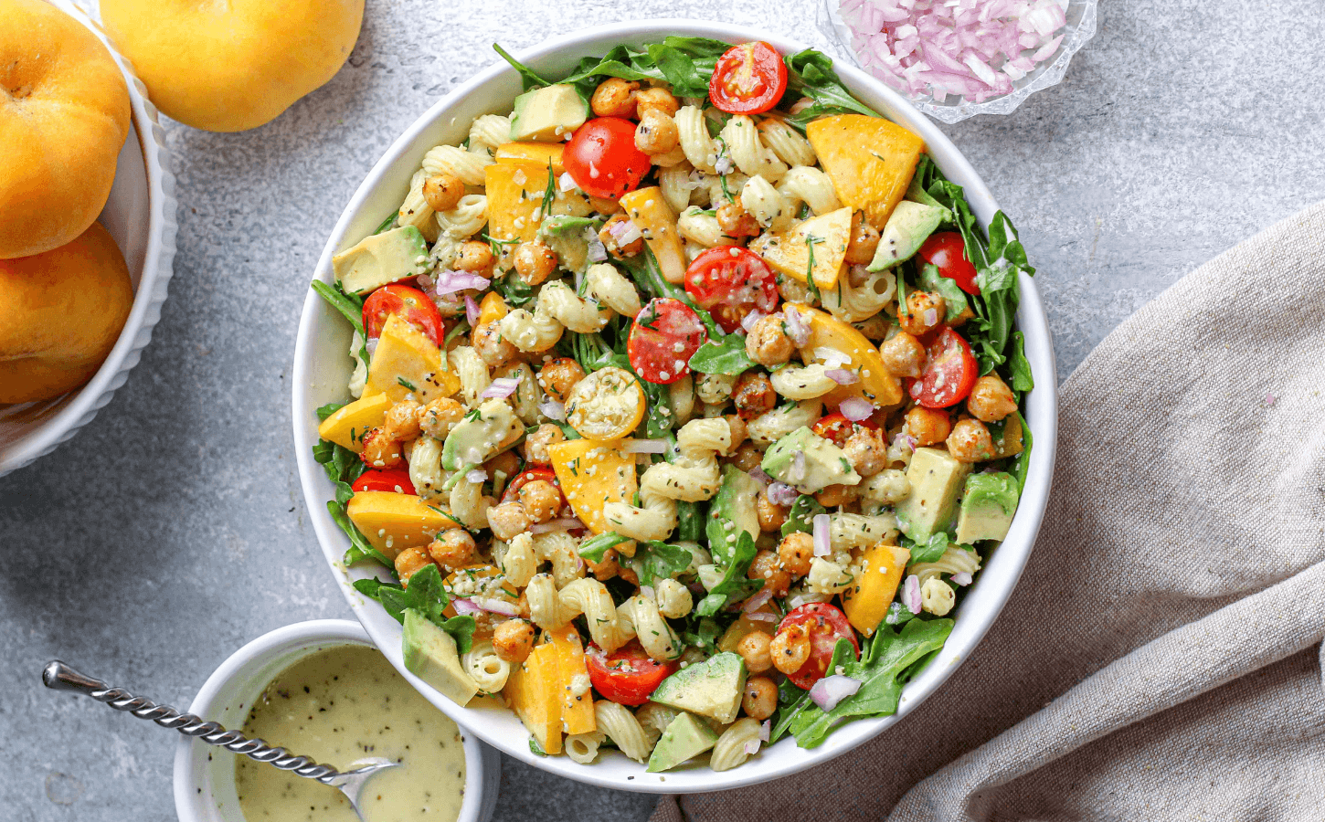 This Vegan Peach Pasta Salad Recipe Marries Sweet With Savory