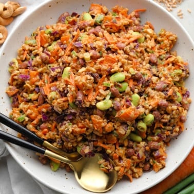 Farro Salad with Spicy Peanut Dressing