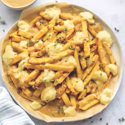 Easy Vegan Poutine With Herby Gravy and Mozzarella