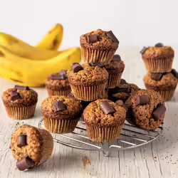 Mini Vegan Banana Chocolate Chip Muffins