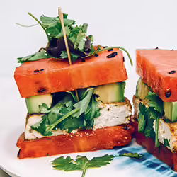 Watermelon Poke Burger With Tofu and Â Avocado
