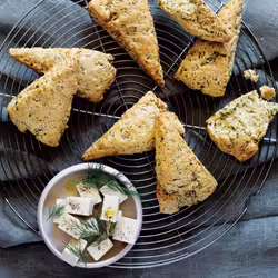 VeganÂ Macadamia Feta and Herb Biscuits