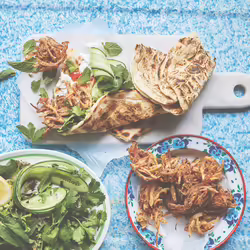 Vegan Spiced Bhaji Naan Wraps With Mango Chutney
