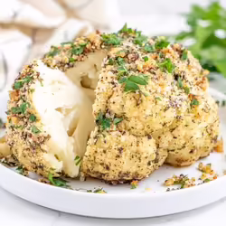 Vegan Garlicky Herb-Roasted Whole CauliflowerÂ 
