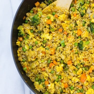 Golden Fried Rice with Scrambled Tofu