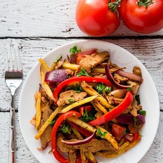 Seitan Saltado (Peruvian Stir-Fry with Potatoes)