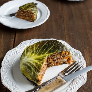 Vegan Chou Farci (Cabbage Stuffed with Barley and Lentils)