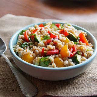 Farro Salad with Tomatoes and Grilled Zucchini