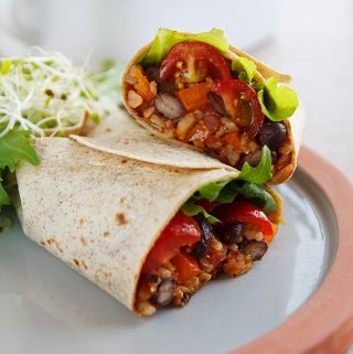 Burritos with Spanish Rice and Black Beans