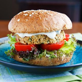 Colleen’s Chickpea Burgers with Tahini Sauce