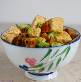 Tofu with Lobster Mushrooms in Ginger Broth