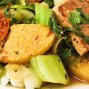 Polenta and Tofu Skillet