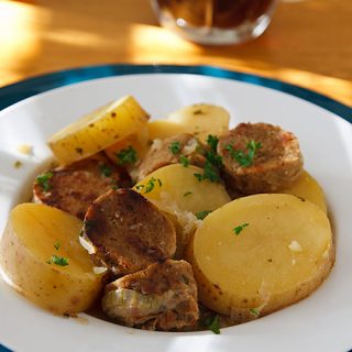 Dublin Coddle with Vegan Irish Sausage