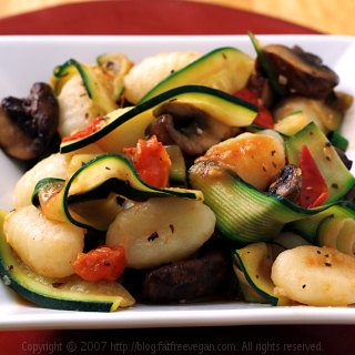 Gnocchi with Zucchini Ribbons and Portabella Mushrooms