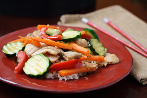 Dried Tofu and Vegetables in a Light Ginger-Garlic Sauce