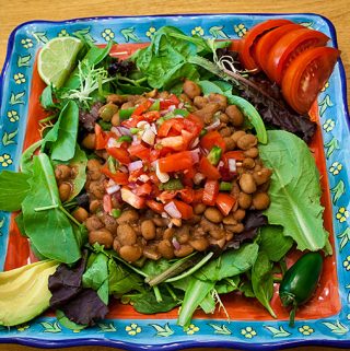 Taco Salad with Homemade Chili Pinto Beans