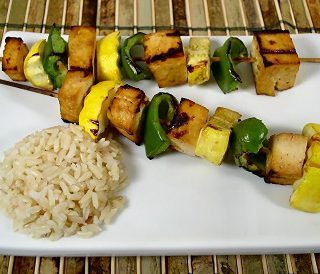 Teriyaki Tofu and Vegetable Kabobs