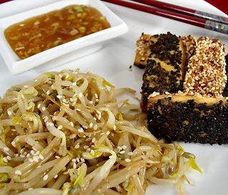 Yin & Yang Tofu with Bean Sprouts Salad