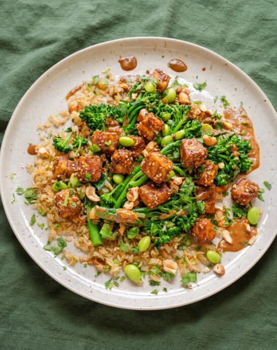 Baked Peanut Tofu