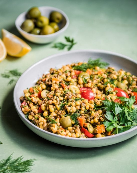 Instant Pot Pearl Couscous and Lentil Salad