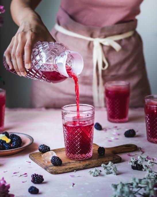 Healthy Blackberry Basil Lemonade
