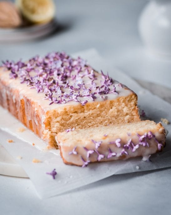 Vegan Lilac Lemon Cake