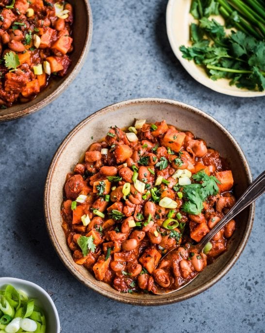 Smoky Sweet Potato and Pinto Bean Chili