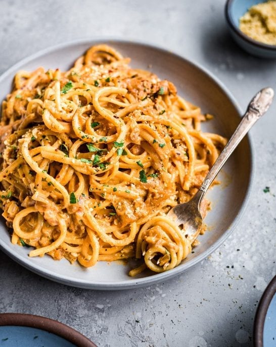 10-Ingredient Creamy Vegan Pantry Pasta