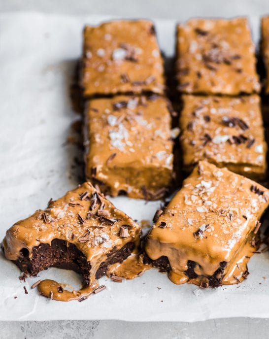 Vegan Gingerbread Brownies with Espresso Glaze