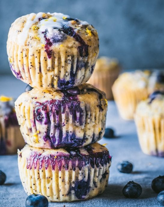 Vegan Blueberry Lemon Poppy Seed Muffins
