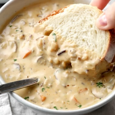 Vegan Mushroom Soup with Wild Rice
