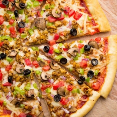Vegan Pizza with Tempeh Sausage