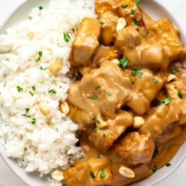 Peanut Tofu with Coconut Rice