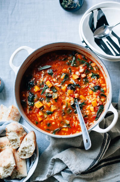 Butternut Minestrone with Sage, Chickpeas & Chard