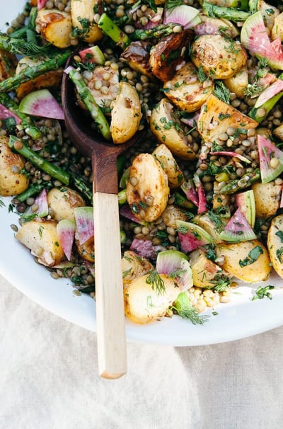 Roasted Potato Salad with French Lentils & Spring Vegetables