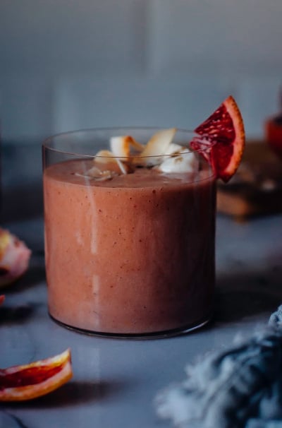 Coconut Blood Orange Smoothie with Cardamom