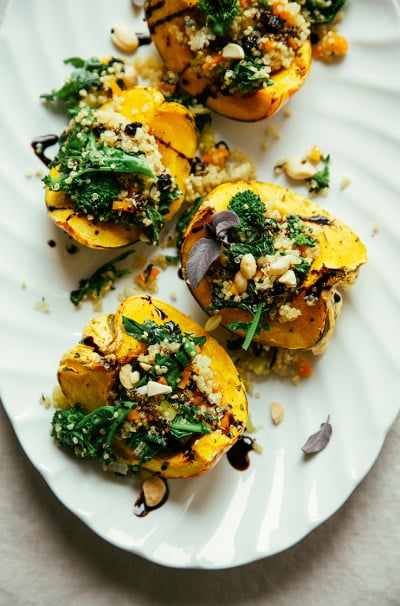 Stuffed Squash with Broccoli Rabe & Quinoa