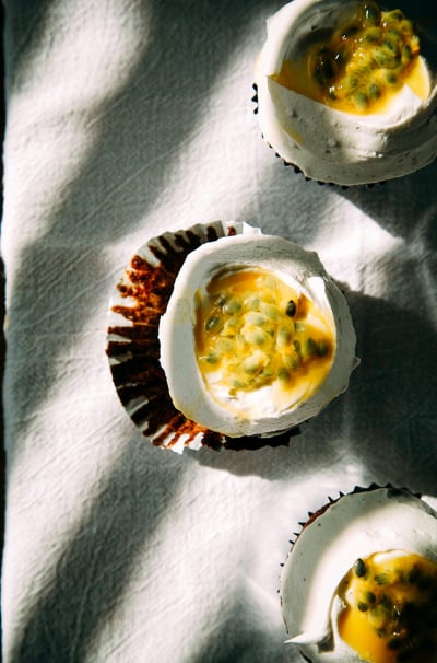 Vegan Chocolate Passion Fruit Cupcakes