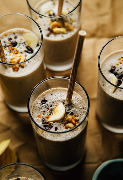 Vegan Banana Bread Shakes with Walnut Milk