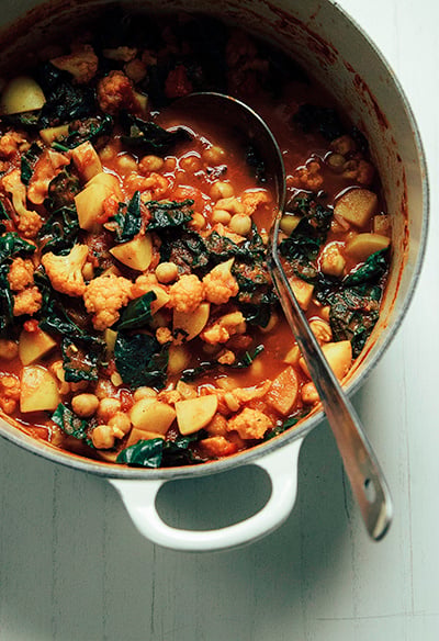 Spiced Cauliflower, Kale & Chickpea Stew