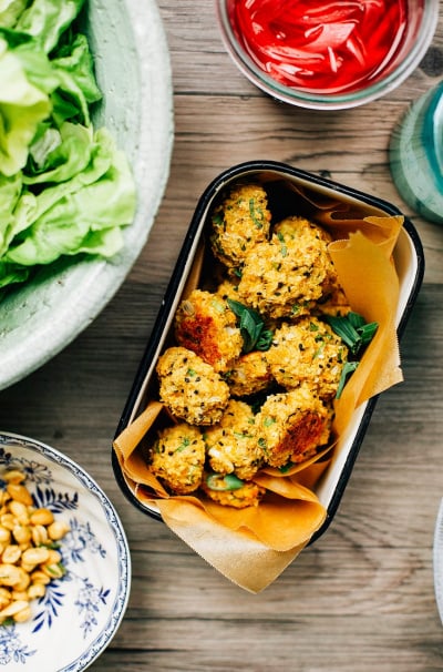 Spring Onion Falafel-Style Balls & Some Accompaniments