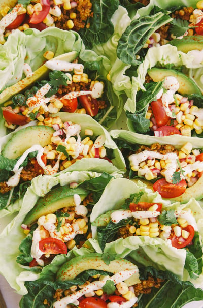Raw and Vegan Tacos with Corn Salsa & Cashew Sour Cream