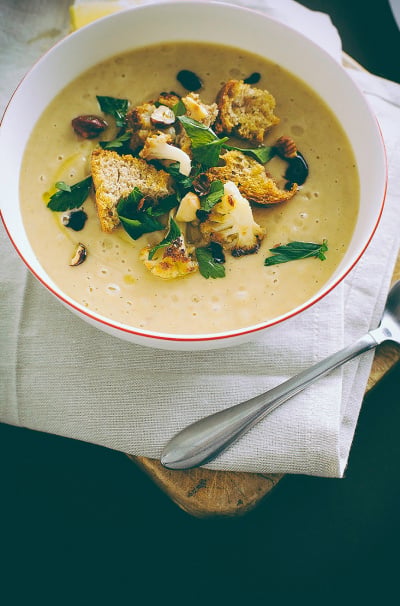 Creamy Roasted Cauliflower Soup with Potatoes